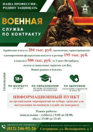 Информация о военной службе по контракту