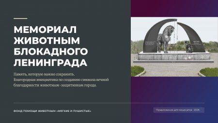Мемориал животным блокадного Ленинграда: память, которую всё ещё ждут